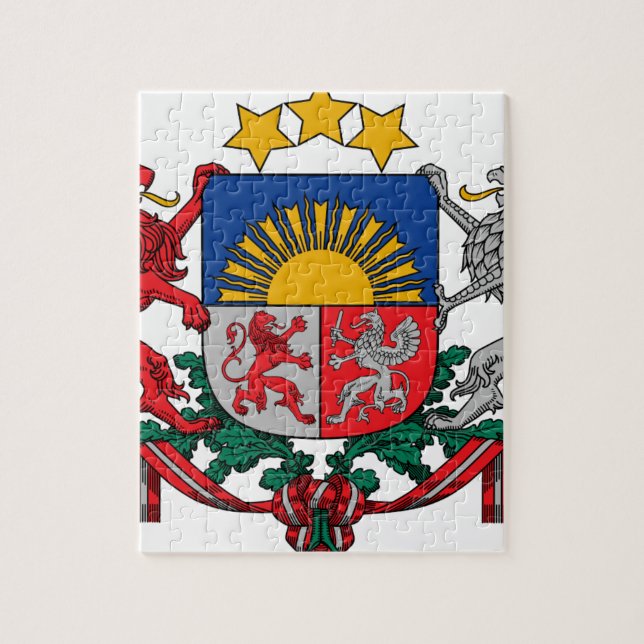 Quebra-cabeça Brasão de ģerbonis de Latvia - de Latvijas (Vertical)