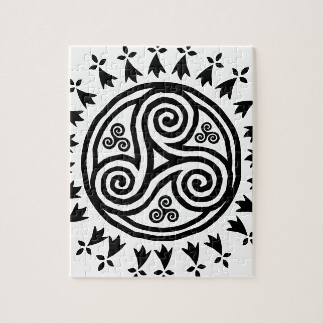 Quebra-cabeça Breton triskel e herminas (Vertical)