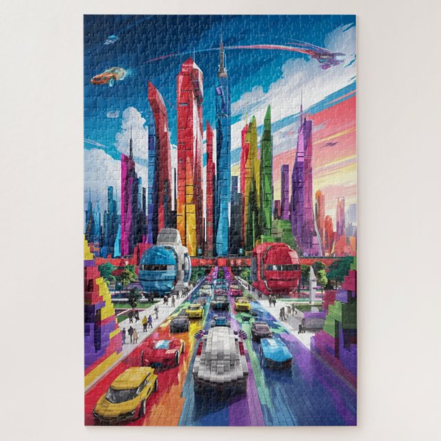 Quebra-cabeça Bricktopia: Futurística paisagem urbana5 (Vertical)