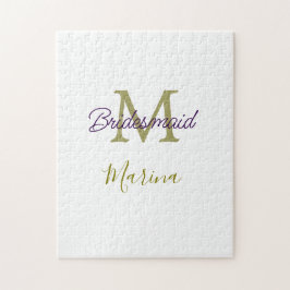 Quebra-cabeça Bride tribe monogram bridal shower simple golden p