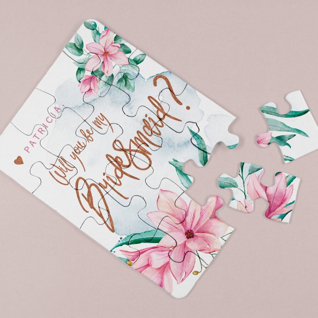 Quebra-cabeça Bridesmaid proposal pink will you be my bridesmaid (Criador carregado)