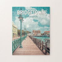 Bridgetown Barbados Ilustração de Viagem de Arte