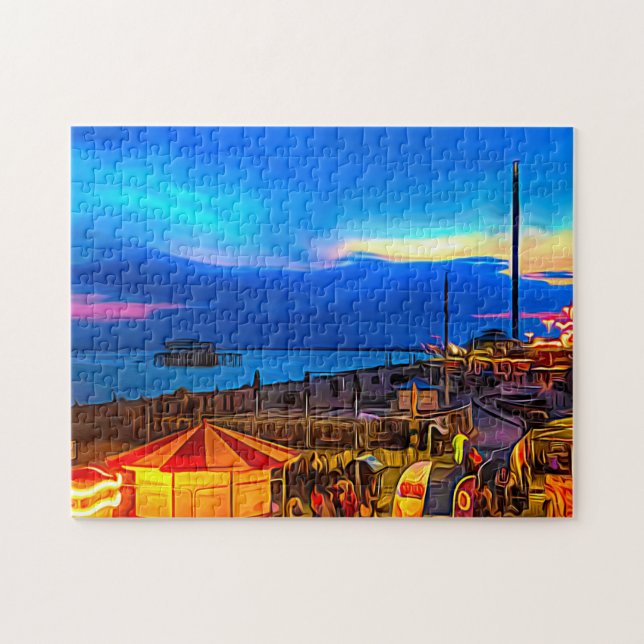 Quebra-cabeça Brighton and Hove Beach & Sunset Digital Painting (Horizontal)
