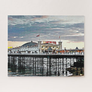 Quebra-cabeça Brighton Pier & Cloudy Sky Digital Painting