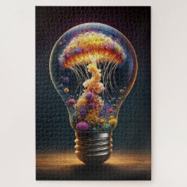 Quebra-cabeça Brilho elétrico de águas-vivas bioluminescentes vi