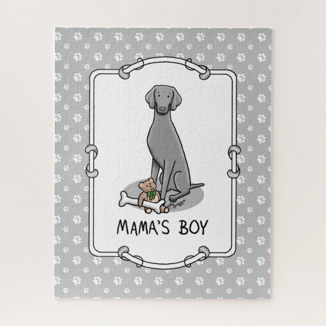 Quebra-cabeça Brinquedos da mamãe Weimaraner (cinza 1) (Vertical)