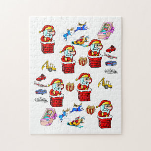 Quebra-cabeça Brinquedos de Papai noel de Natal Feliz