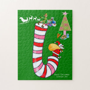 Quebra-cabeça Brinquedos de Papai noel de Natal Feliz