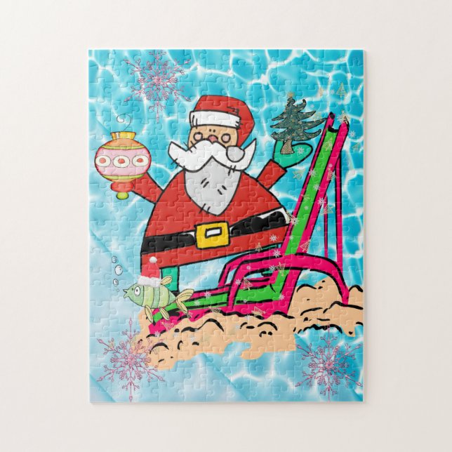 Quebra-cabeça Brinquedos de Papai noel de Natal Feliz (Vertical)