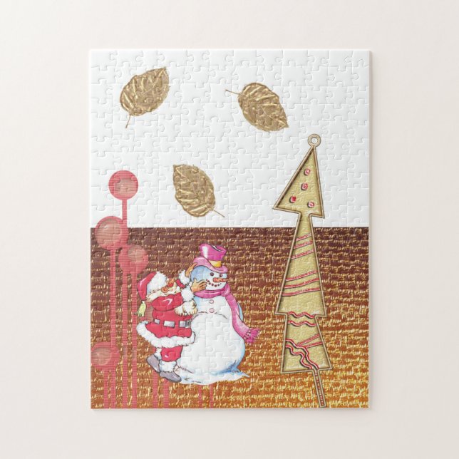 Quebra-cabeça Brinquedos de Papai noel de Natal Feliz (Vertical)