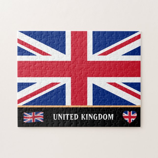 Quebra-cabeça British Flag & English country / Reino Unido (Horizontal)