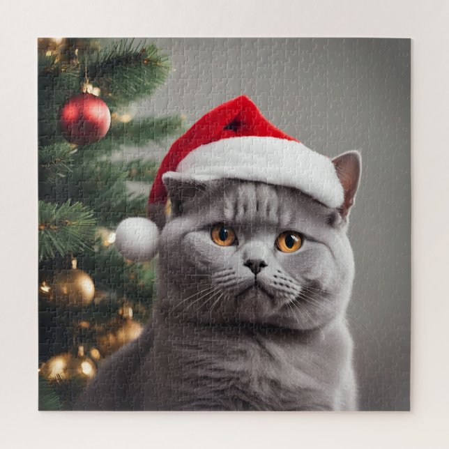 Quebra-cabeça British Shorthair Christmas (Vertical)
