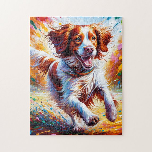 Quebra-cabeça Brittany Spaniel Dog Acrylic Art Impressão Dog Gif (Vertical)