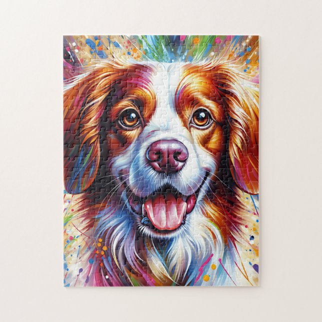 Quebra-cabeça Brittany Spaniel Dog Retrait Acrylic Art Impressão (Vertical)