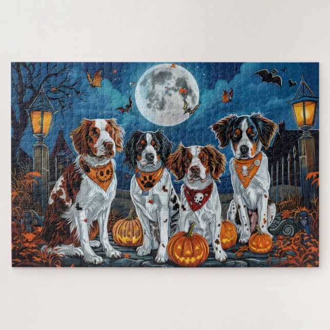 Quebra-cabeça Brittany Spaniel Halloween Spooky (Horizontal)