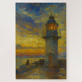 Quebra-cabeça Brixham Harbor Lighthouse Turner Style Art Puzzle
