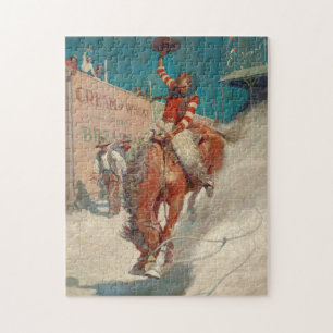 Quebra-cabeça Bronco Buster por Newell Convers Wyeth