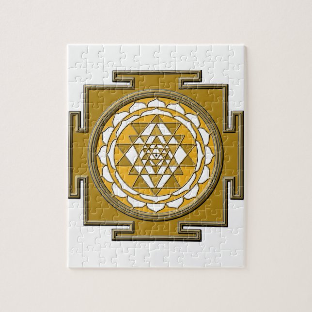 Quebra-cabeça Bronze de Sri Yantra (Vertical)