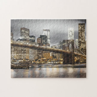 Quebra-cabeça Brooklyn Bridge New York Night Jigsaw Puzzle