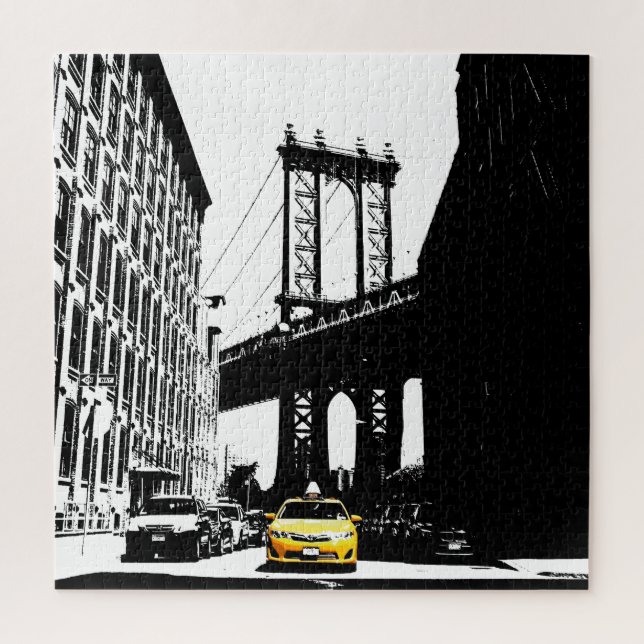 Quebra-cabeça Brooklyn Nova Iorque Nyc Yellow Taxi (Vertical)