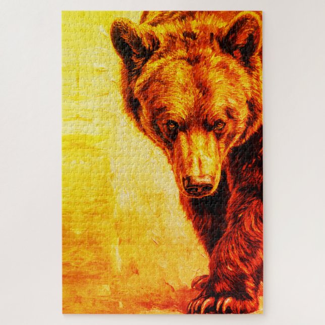 Quebra-cabeça Brown Bear Oil Painting Wildlife Art (Vertical)