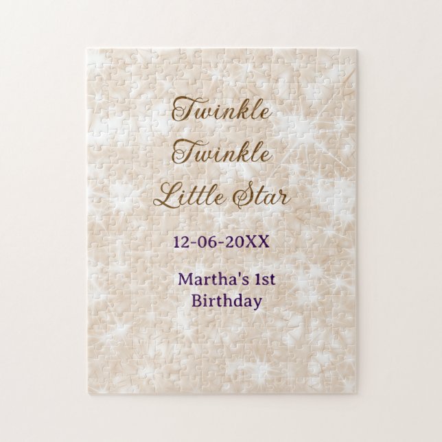Quebra-cabeça Brown glitter twinkle twinkle little star birthday (Vertical)
