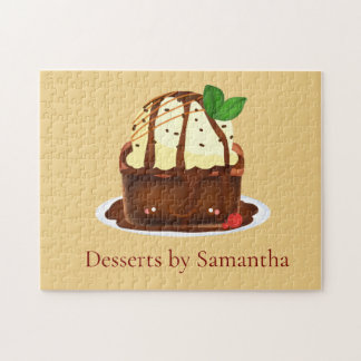 Quebra-cabeça Brownie de Chocolate Com Sorvete de Baunilha