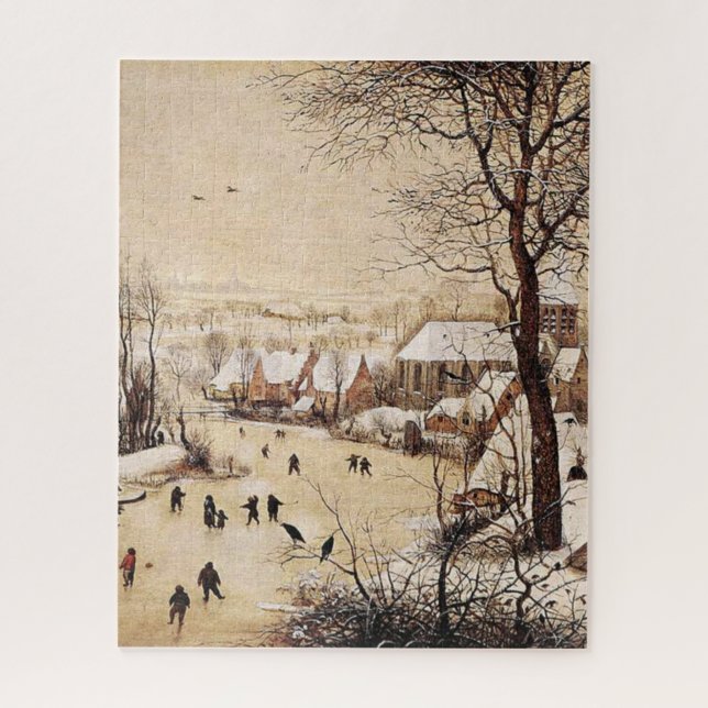 Quebra-cabeça Bruegel, o Velho - Paisagem de inverno, (Vertical)