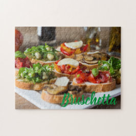 Quebra-cabeça Bruschetta Antipasti com feijão e arugula,