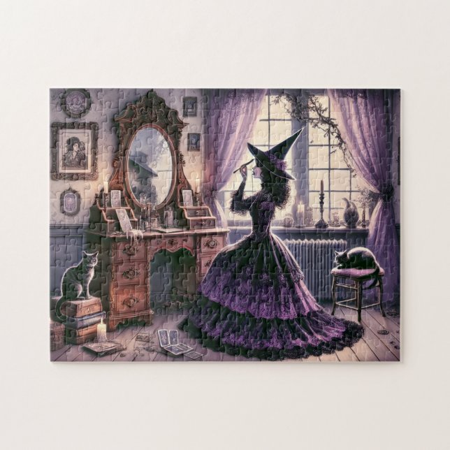Quebra-cabeça Bruxa Antiquada na Academia Vanity Gothic (Horizontal)