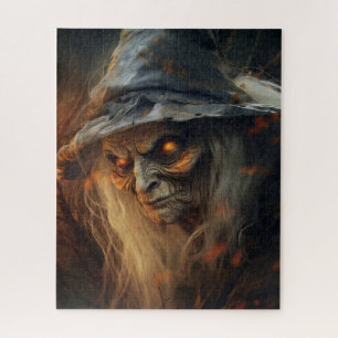 Quebra-cabeça Bruxa Assustadora de Halloween Assombrosa e Sinist