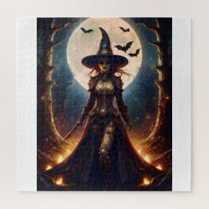 Quebra-cabeça Bruxa da Floresta Steampunk do Halloween