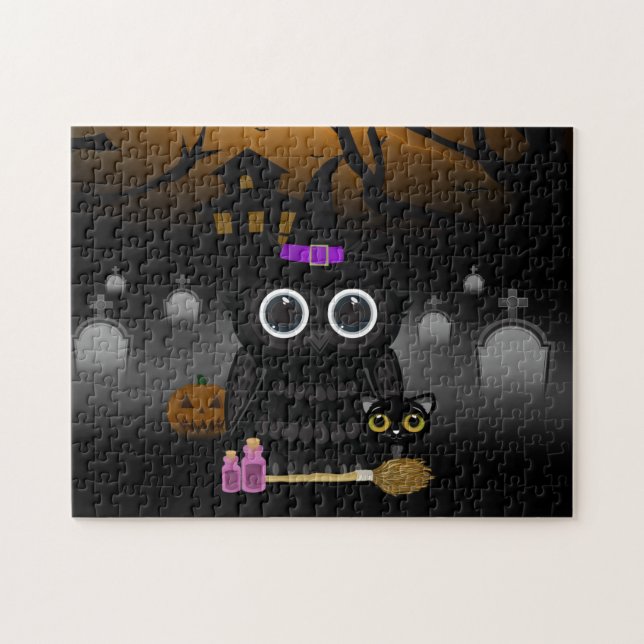 Quebra-cabeça Bruxa de Coruja Negra (Horizontal)