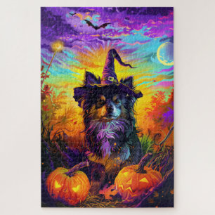 Quebra-cabeça Bruxa De Halloween E Abóbora De Cão-De-Lapão Finla