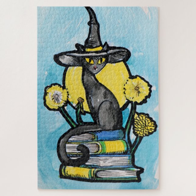 Quebra-cabeça Bruxa Gata Livresca                                (Vertical)