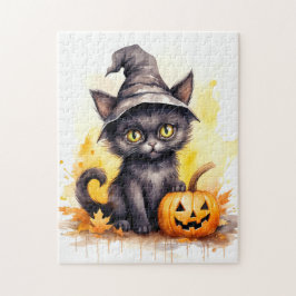 Quebra-cabeça Bruxa Gatinha Adorável