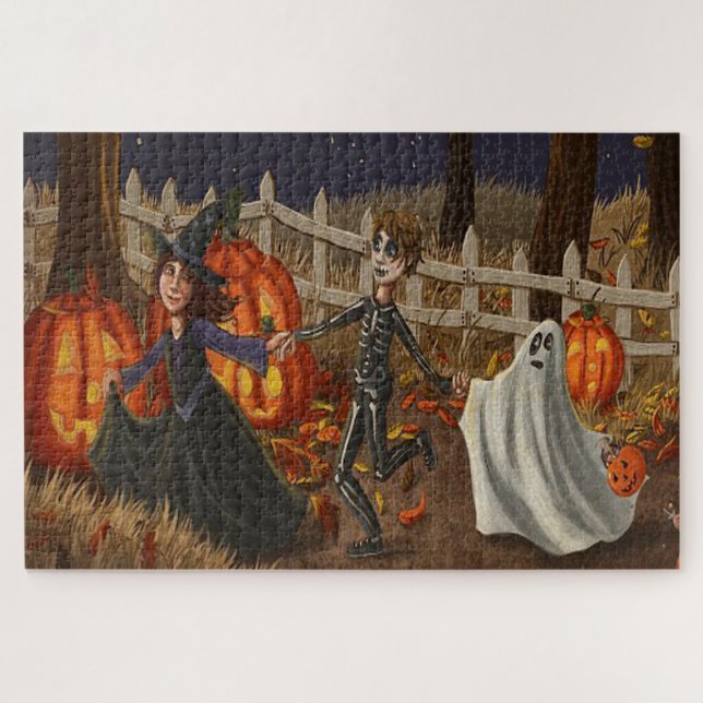 Quebra-cabeça Bruxas de Halloween Fantasmas e Espíritos Oh Meu (Horizontal)