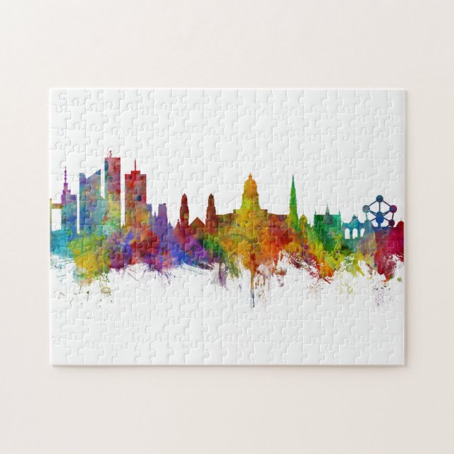 Quebra-cabeça Bruxelas Bélgica Skyline (Horizontal)