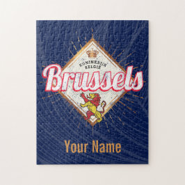 Quebra-cabeça Bruxelas Europa Capital Bélgica Retro Lion Vintage