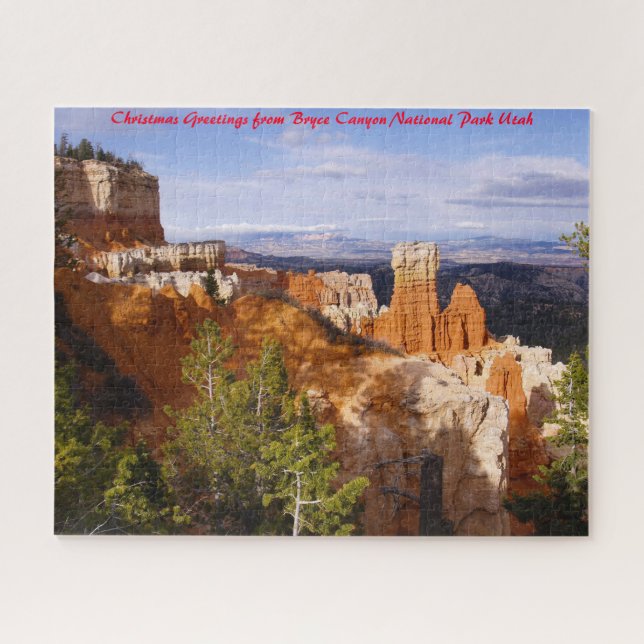 Quebra-cabeça Bryce Canyon Utah. Saudações de Natal (Horizontal)