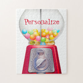 Quebra-cabeça Bubblegum vintage, máquina de mascar, doce doce