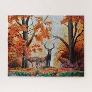 Quebra-cabeça Buck Deer e doca em Floresta/rico