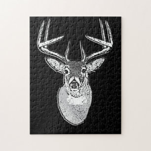 Quebra-cabeça Buck na cabeça do véu branco preto