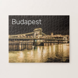 Quebra-cabeça Budapest com Ponte de Correntes Panorama Vintage