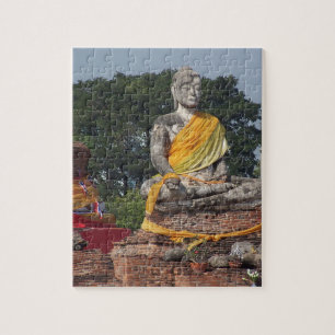 Quebra-cabeça budismo, buda, estátua, religião, dourado, ásia,