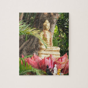Quebra-cabeça budismo, buda, estátua, religião, ouro, ásia,