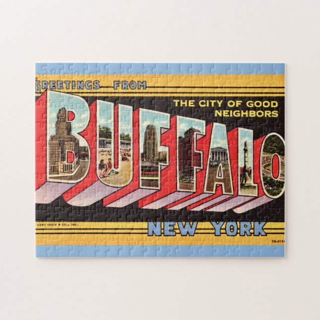 Quebra-cabeça Búfalo Nova York 11x14  (Horizontal)