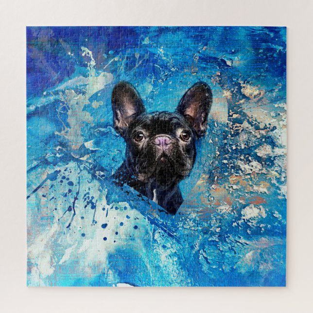 Quebra-cabeça Buldogue francês - cão de Frenchie (Vertical)