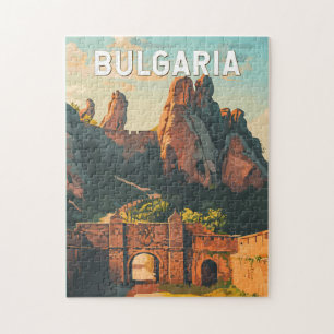 Quebra-cabeça Bulgária Ilustração Viagem Art Vintage