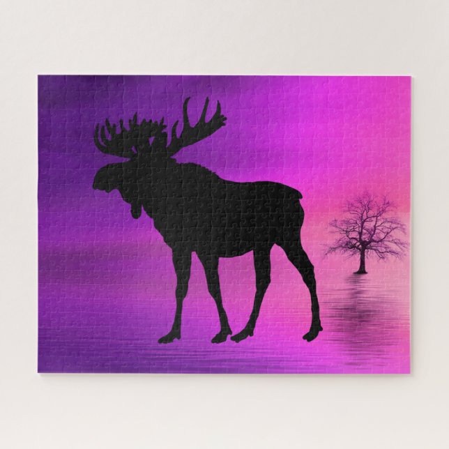 Quebra-cabeça Bull Moose Silhouette (Horizontal)